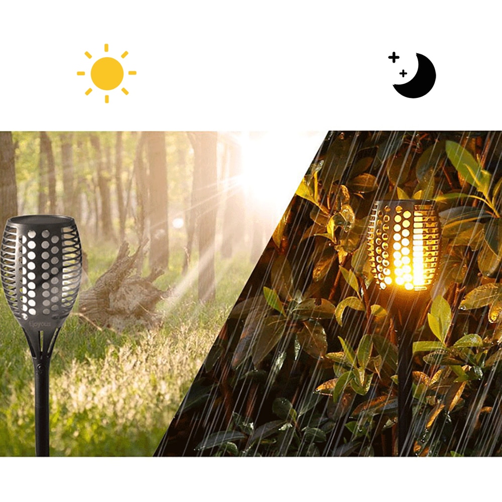 LED Solar Flame Lights Outdoor 12 Led Solar Garden Light Flickering Flame Torches Lamp For Courtyard Garden Balcony