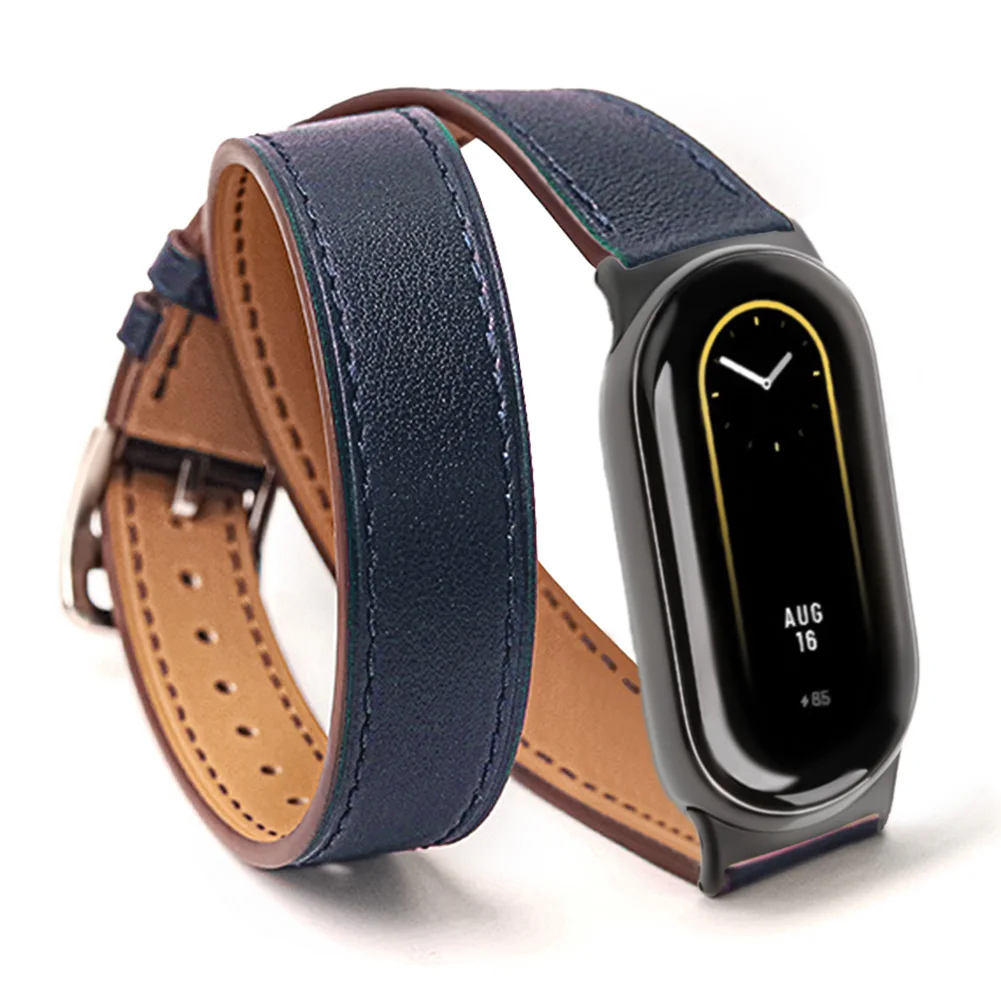 For Mi Band 8 Strap Leather band For Xiaomi Mi Band 9 Wrist Strap Correa Watch Replacement Miband 8 NFC Sports Bracelet Pulseira