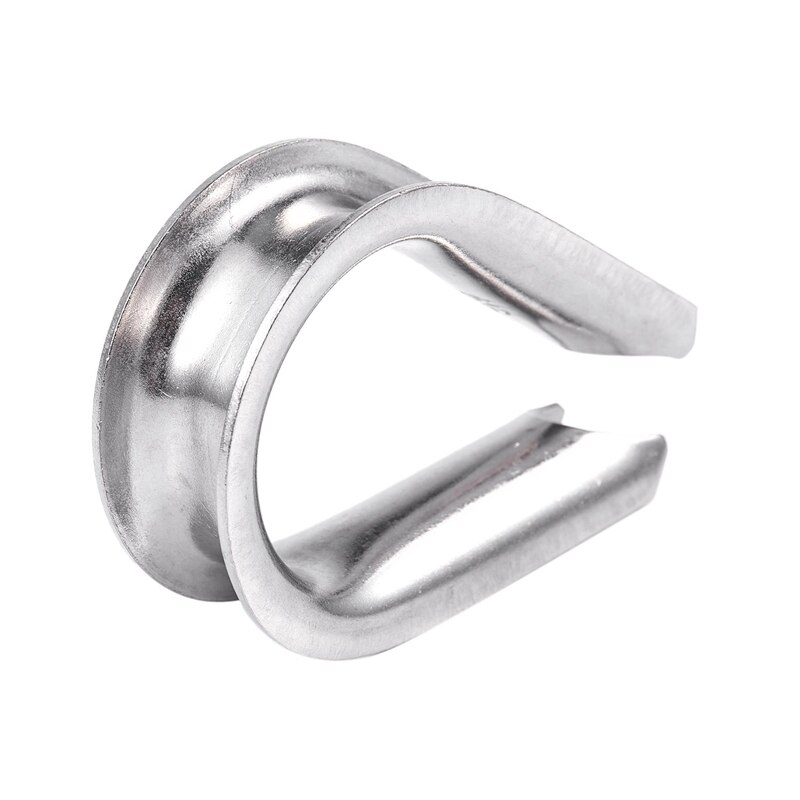 16mm 5/8-inch Stainless Steel Wire Rope Cable Thimbles Silver Tone