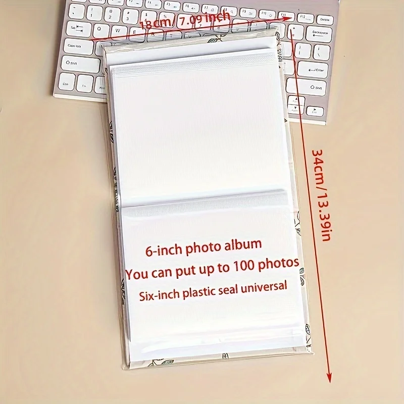 Álbum de fotos de 6 pulgadas con 100 hojas, capacidad de momentos memorables, libro de recuerdos tipo inserción de amor rojo, libro de recuerdos de recuerdo