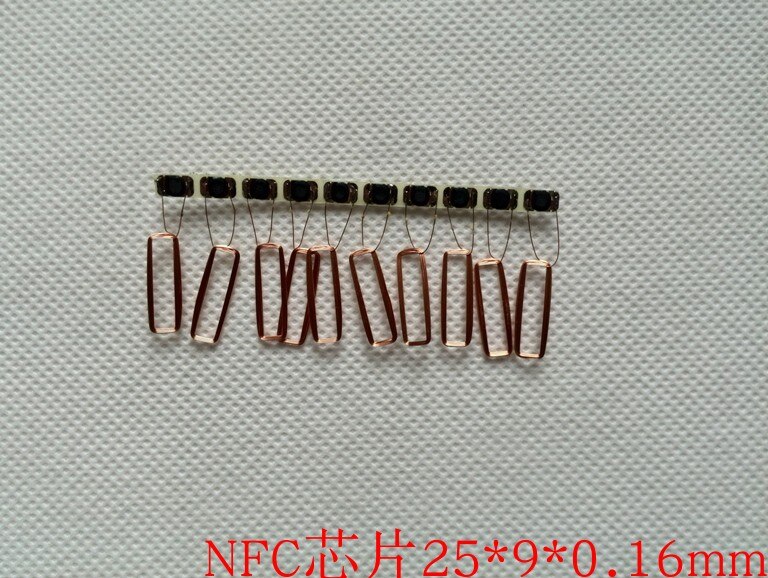 25*9*0.16mm 13.56 mhz nfc tag 213 cob och antenn ic taggar 10 st/lot passiv tag iso 14443a