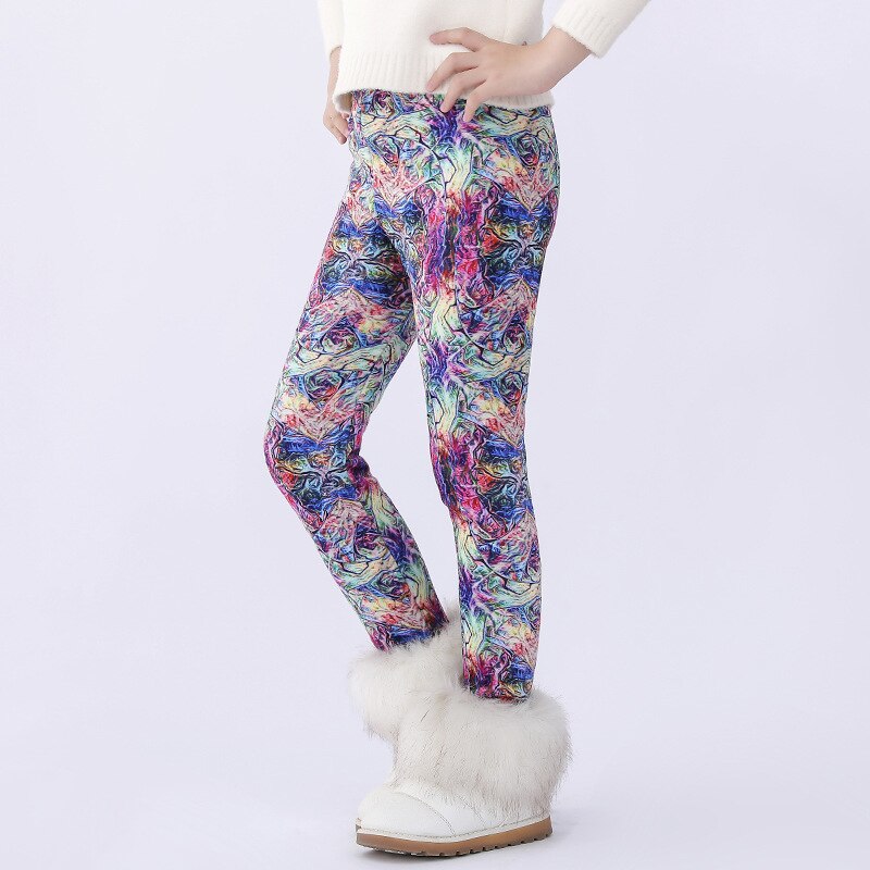 Leggings con estampado Floral para niños y niñas, pantalones pitillo cálidos para Primavera, invierno,: B-Multicolor