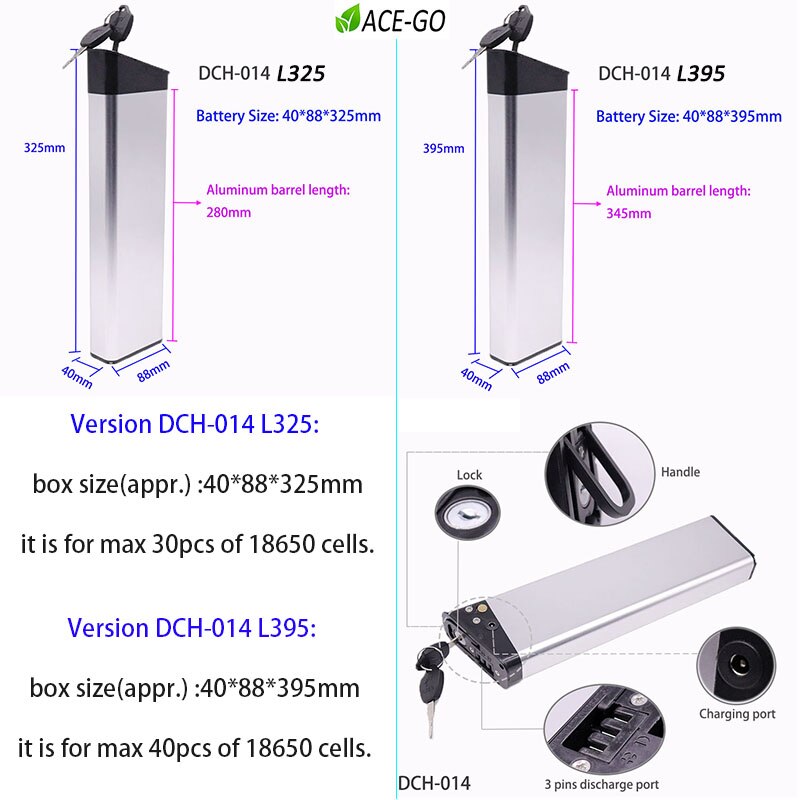 Opvouwbare Elektrische Fiets Batterij Doos DCH-003 DCH-006 DCH006 DCH-014 DCH011 DCH-015 Vouwen Ebike Batterij Lege Case Shell 36 48V