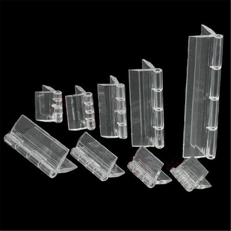 10Pcs/pack Transparent Plastic Folding Hinges Durable Clear Acrylic Hinge Tools Furniture Hinges