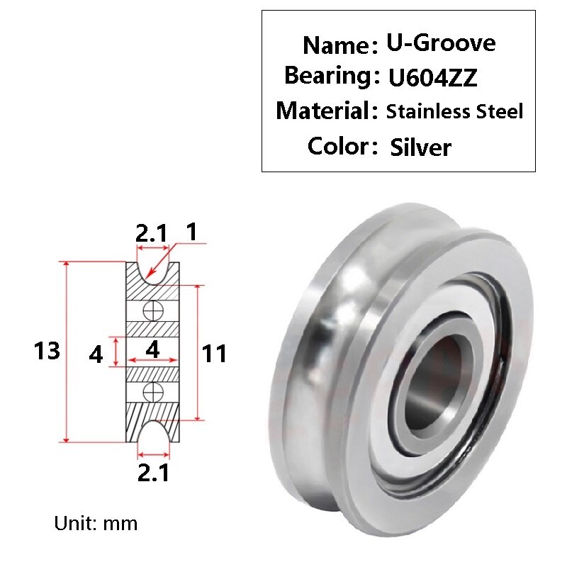 Mega 8Pc 3D Printer Polycarbonaat Katrol Wiel V-Slot Pom 625zz/Rs Lineaire Lagers Openbuild Voor Creality CR10 S5 Ender 5 3/3Pro: 8PCS U604zz Bearings