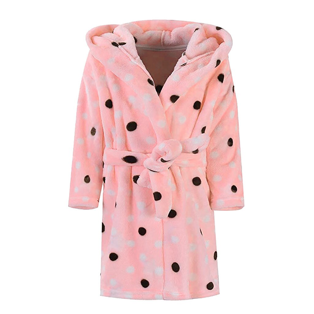 Baby Sleepwear Clothes Unisex Children's Baby Print Flannel Bathrobes Hoodie Towel Pajamas Night Gown Kids Clothing #40