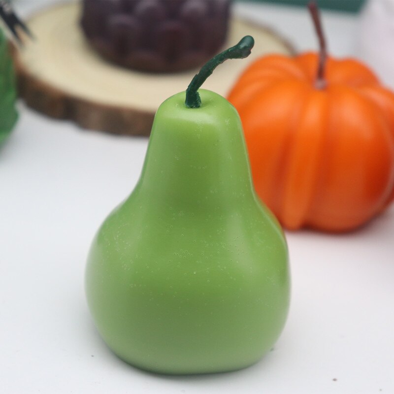 Molde de vela con forma de fruta, suministros de fabricación de velas de naranja y manzana, moldes de resina