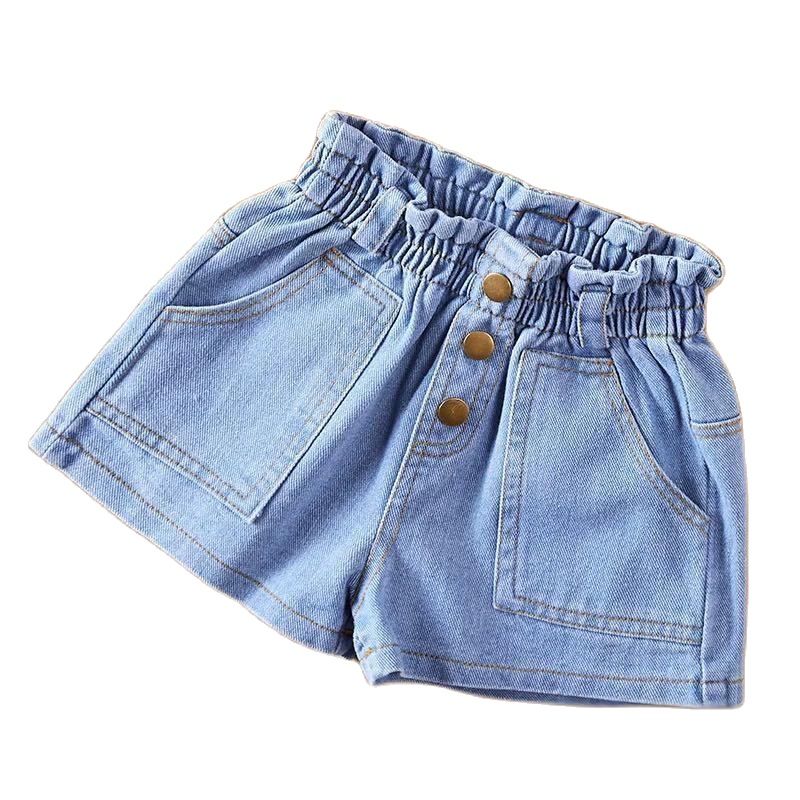 Pantaloncini di jeans in Denim di cotone per ragazze pantaloncini per bambini pantaloni morbidi sottili Jeans per bambini abbigliamento Casual per bambini abbigliamento P162