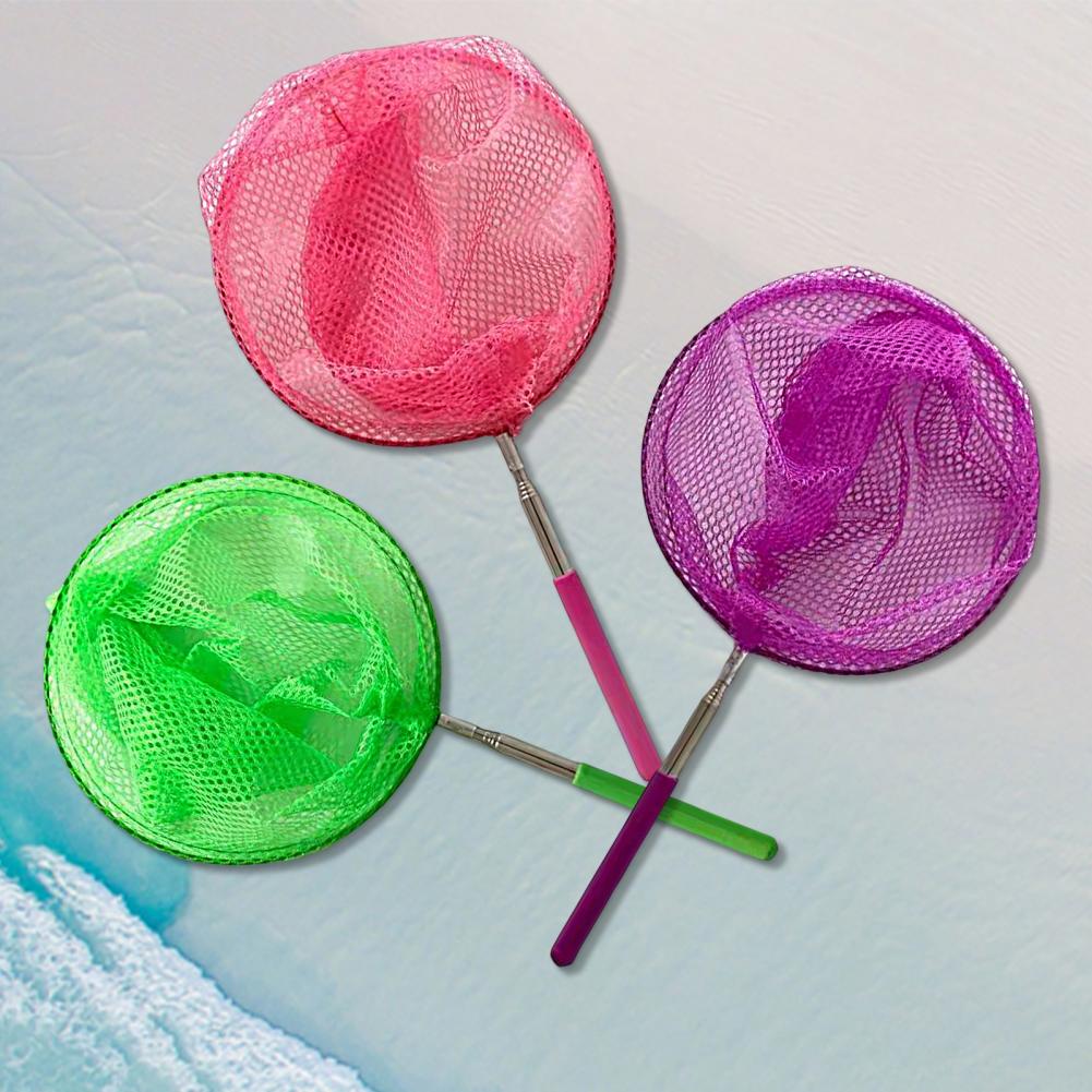 Filet de pêche télescopique pour enfants, filet de pêche en acier inoxydable pour attraper des poissons, filet d'extérieur pour insectes, papillons et libellules