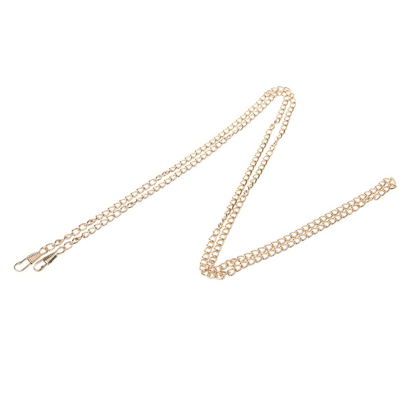 THINKTHENDO 120CM Purse Bag Strap Cross body Replacement DIY Shoulder Handbag Handle Metal Chain: Gold