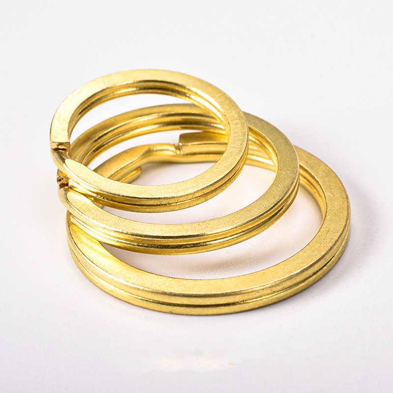 QOONG Lots 3 Pcs 35mm 30mm 25mm Brass Key Chain Split Rings Unisex Key Ring Keychain Hanging Buckle Keyrings Accessories Q15