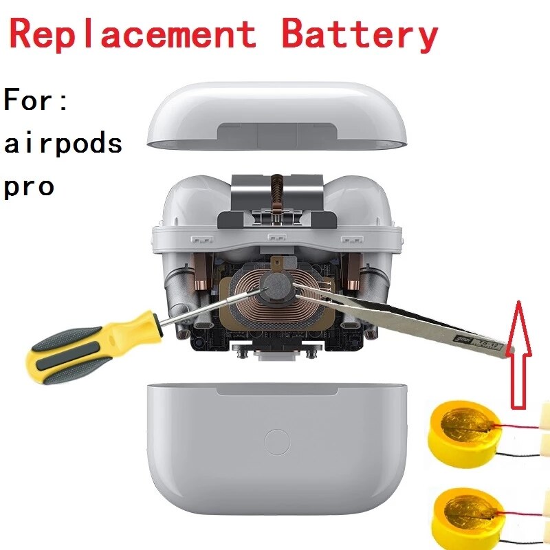 Vervangende Batterij Voor Airpods Pro Qi Draadloze Oplader Bluetooch Oortelefoon Opladen Box Batterij Voor Air Pods Pro