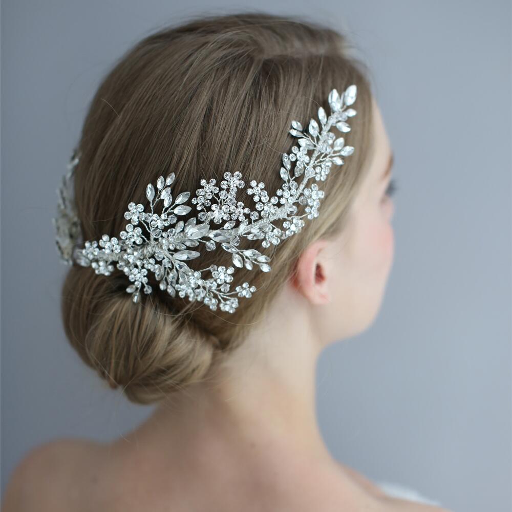 TRiXY H253-S Gorgeous Crystal Bridal Headpiece Flower Wedding Hair Vine Clip Party Prom Hair Jewelry Bridal Hair Accessories