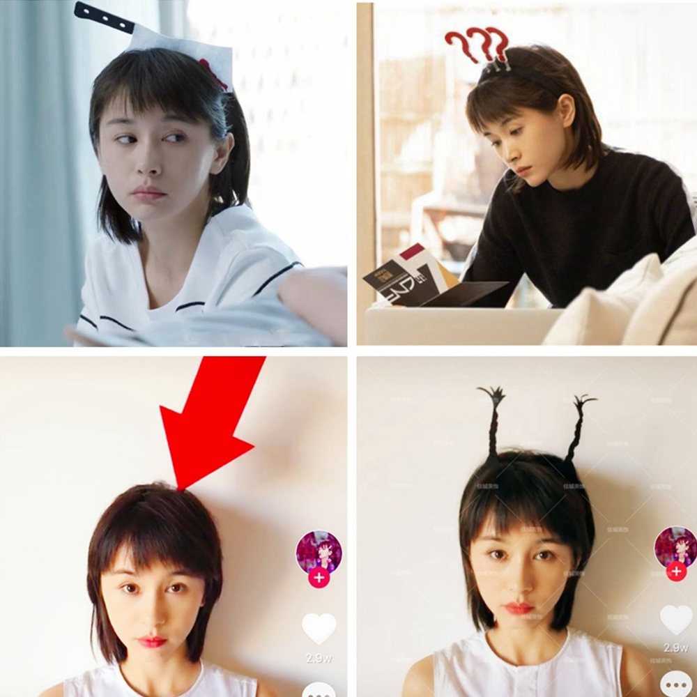 Interesantes trenzas DIY diademas Tiktok divertida diadema para mujeres hombres broma práctica sombrerería de accesorios para el cabello