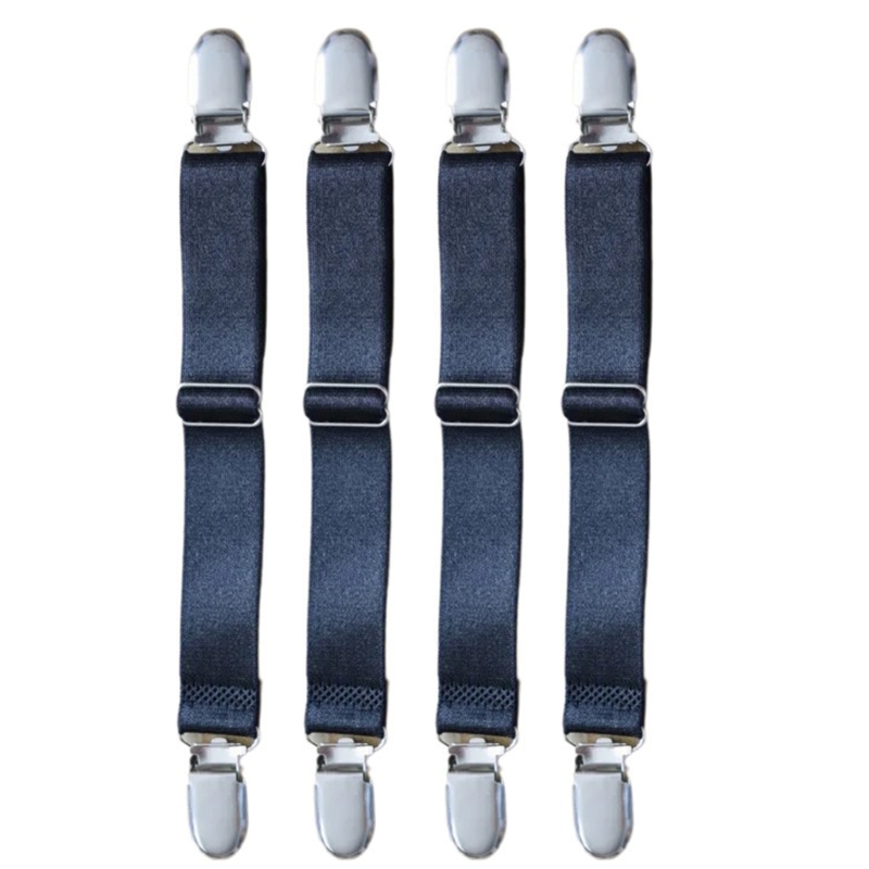 4 pieces bed sheet strap practical strong rubber sheet holder mattress clip bedding supply for mattress suspenders: Black
