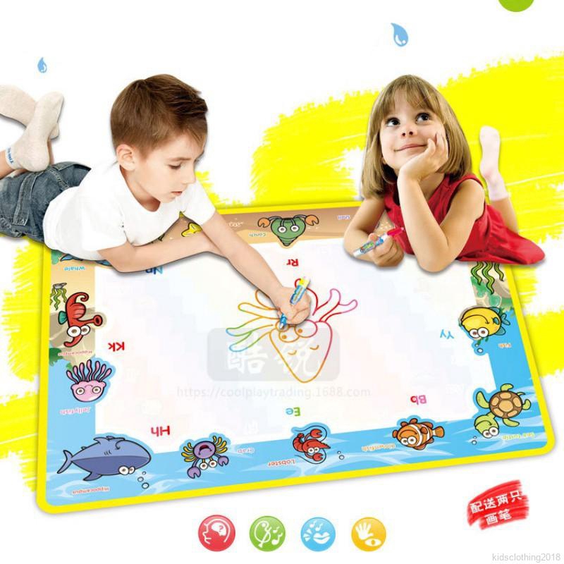 Magic Water Drawing Doek Met Doodle Schilderij Pen Water Schilderen Mat Voor Kinderen Early Education Tekening Speelgoed Aqua Mat 24*21 cm