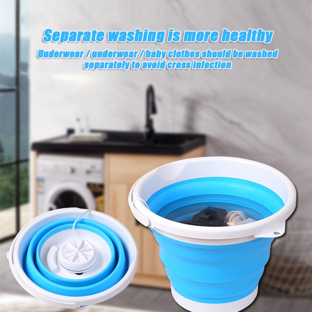 Folding Laundry Tub Basin Portable Mini Washing Machine Automatic Clothes Washing Bucket -35