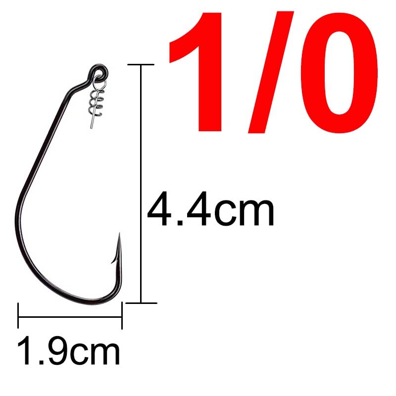 20pcs Wide Gap Worm Fishing Hooks Jig Crank Big Bass Hook Black High Carbon Steel Crank Barbed Hook for Soft Fishing Lure: 8873 1l0