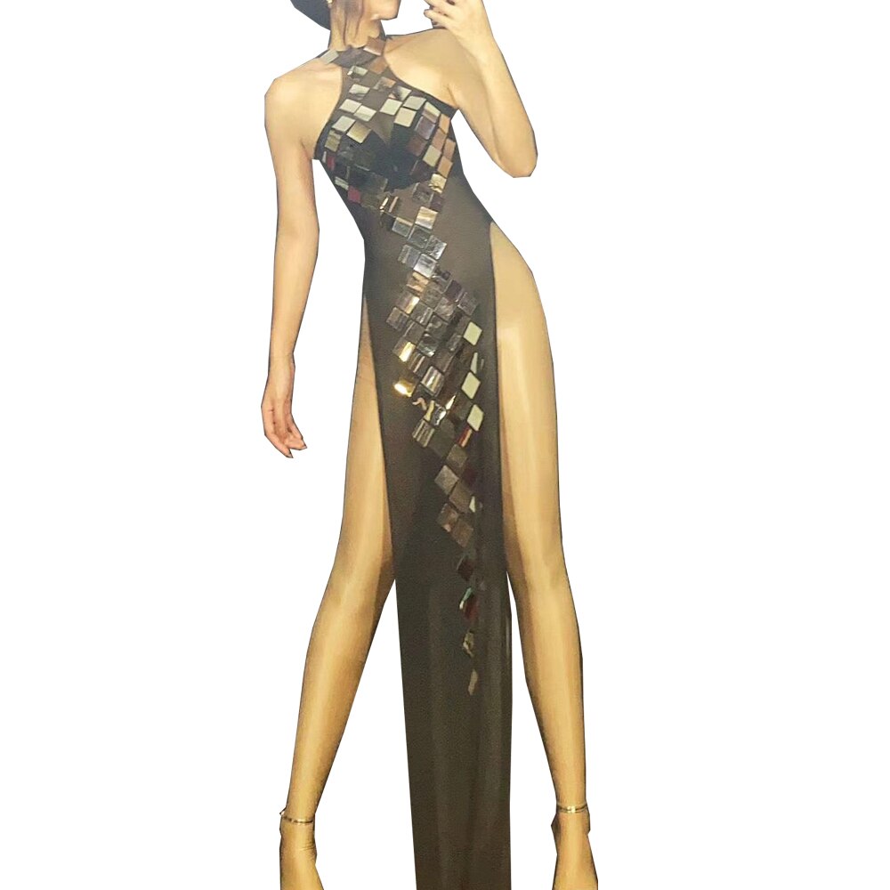 Long Sleeve Retro Split Cheongsam Large Size Floral Mid Length Dress Autumn Chinese Style Cheongsam Style