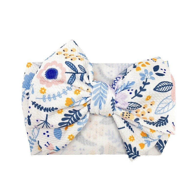 Lenço de cabeça estampado para crianças, europa e américa, acessórios para cabelo, arco grande, macio, elástico, acessórios para bebês