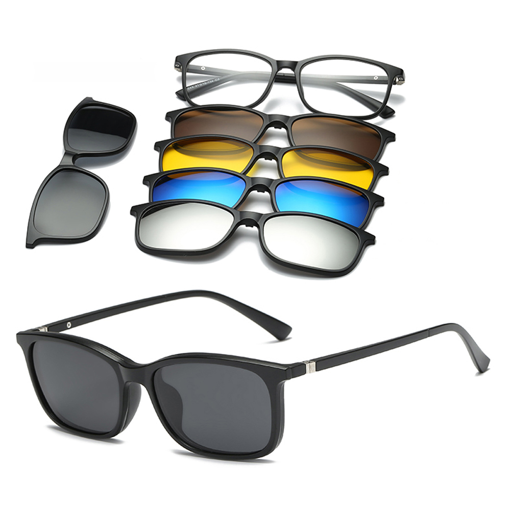 RUISIMO 5 lenes Magnet Sonnenbrille Clip Gespiegelt Clip auf Sonnenbrille clip auf gläser Männer Polarisierte Nach Rezept Myopie
