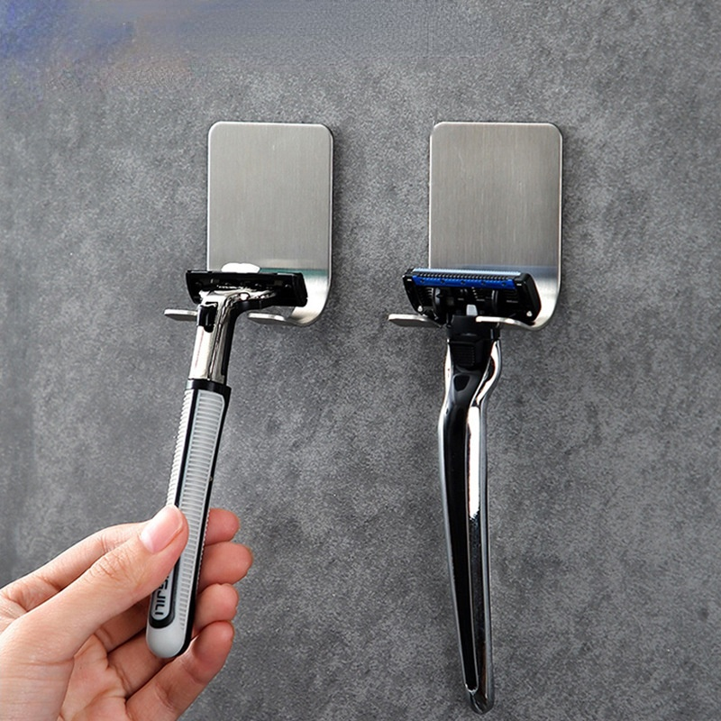 Rvs Scheren Scheermes Houder Douche Badkamer Muur Scheermes Rack Mannen Scheerapparaat Plank Hanger Keuken Accessoires Opslag Haak