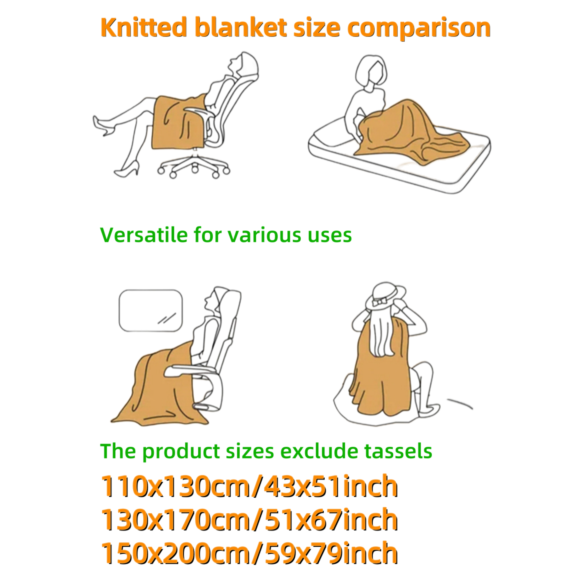 Kleurrijke geometrische gebreide deken met kwastjes voor verschillende toepassingen, stijlvolle gebreide deken: perfect voor stoel, bed en reizen