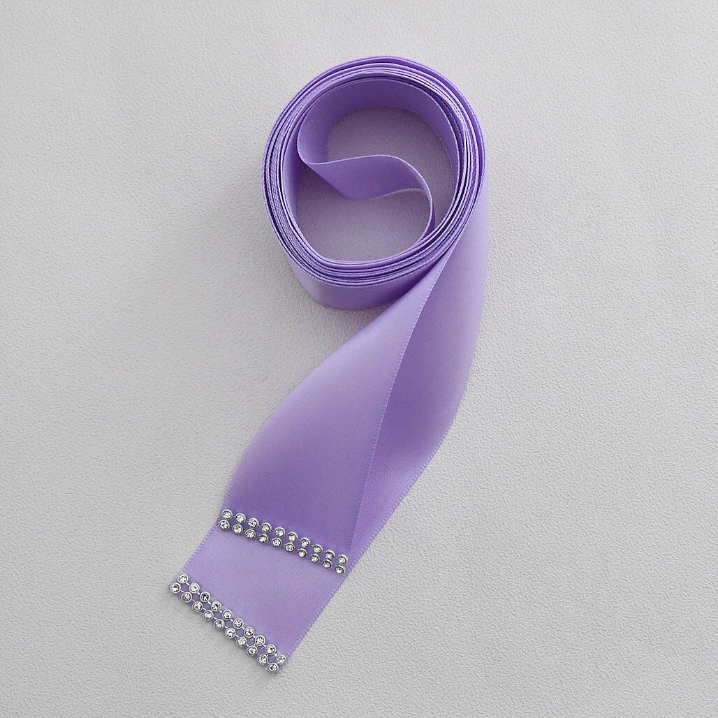 Cinturón de lujo con flores y plumas grandes para mujer, fajín de señora para de boda con diamantes de imitación y cinturón para chica de cristales, S478: lavender ribbon