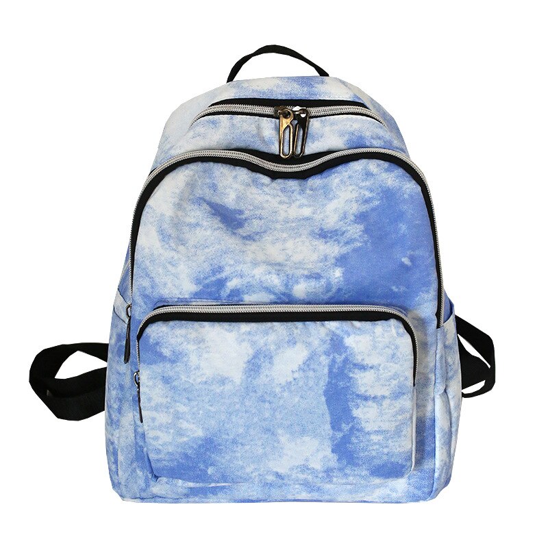 Atinfor Wasserdicht Nylon Frauen binden Farbstoff Kleine Reise Rucksack Teenager Tornister Mädchen Mini Daypack: binden Farbstoff Blau