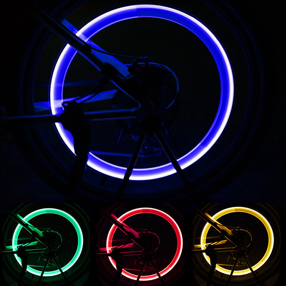 Dækhjul ventilhætte lys førte lampe neonlys fantastisk til bilmotorcykler cykeldæk ventilhætter cykel lys farve tyrelight