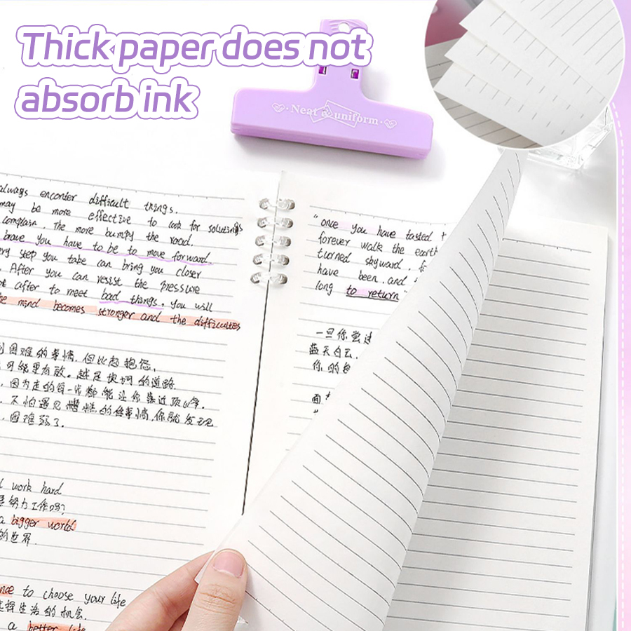 Loose-leaf Notebook Gradient Color Five-hole Detachable Lined Notepad A5/B5 Simple Ins Student Stationery School Office Supplies