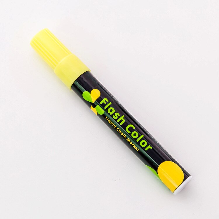 1 Pc Creatieve Flash Kleur Uitwisbare Markeerstift Voor Fluorescerende Plaat Pennen Vloeibare Krijt Marker Koreaanse Briefpapier: YELLOW