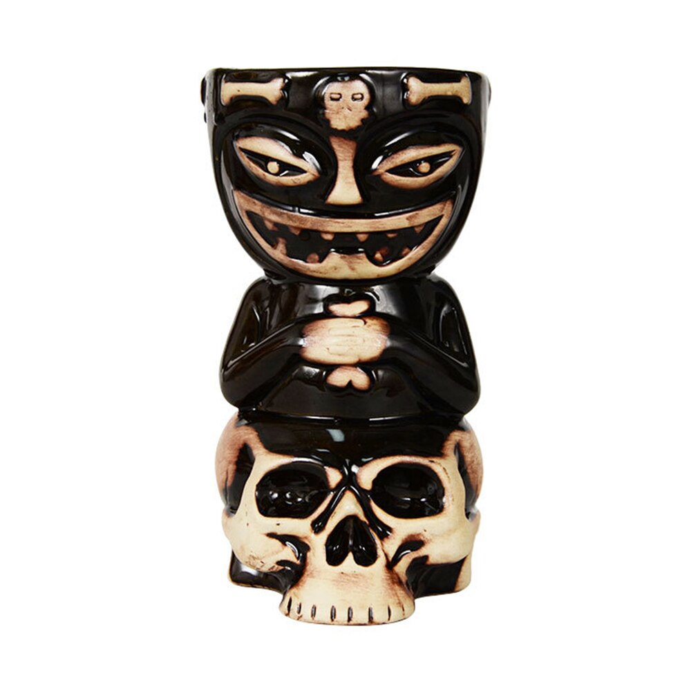 Hawaii tiki muggar bar cocktail glas öl drink kopp aimar statu dödskalle docka keramisk kopp: J -450ml