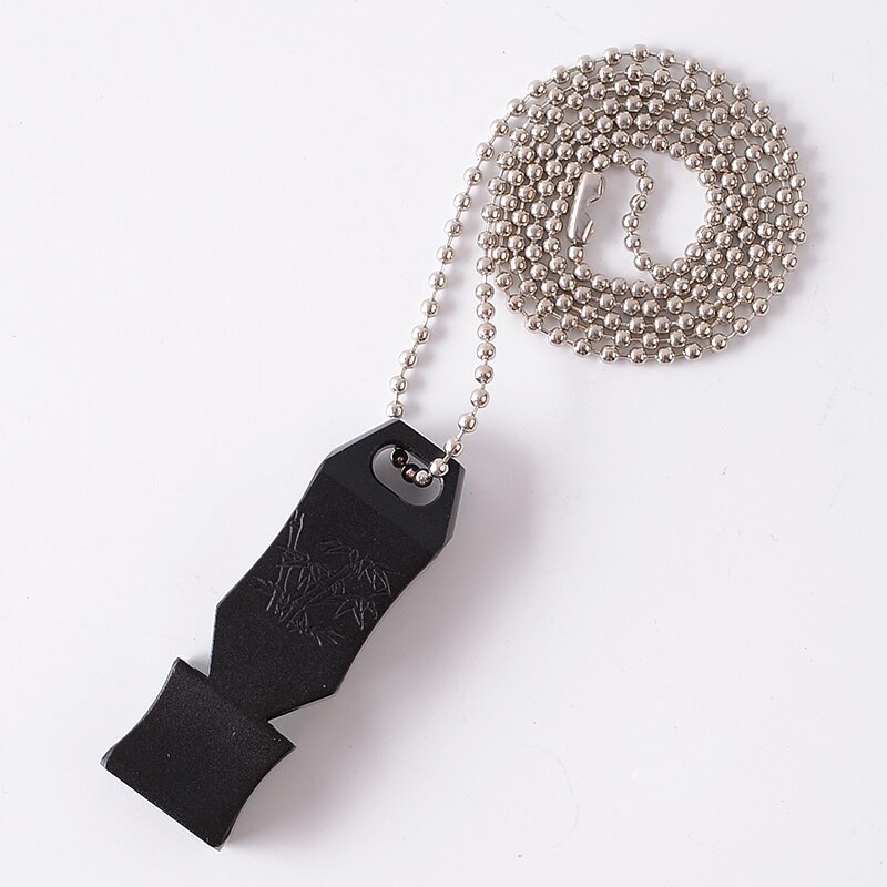 150db Doppel Rohr Hohe Dezibel Aluminium legierung Outdoor Notfall Überleben Verkettung Pfeife Camping Wandern Pfeife: Black