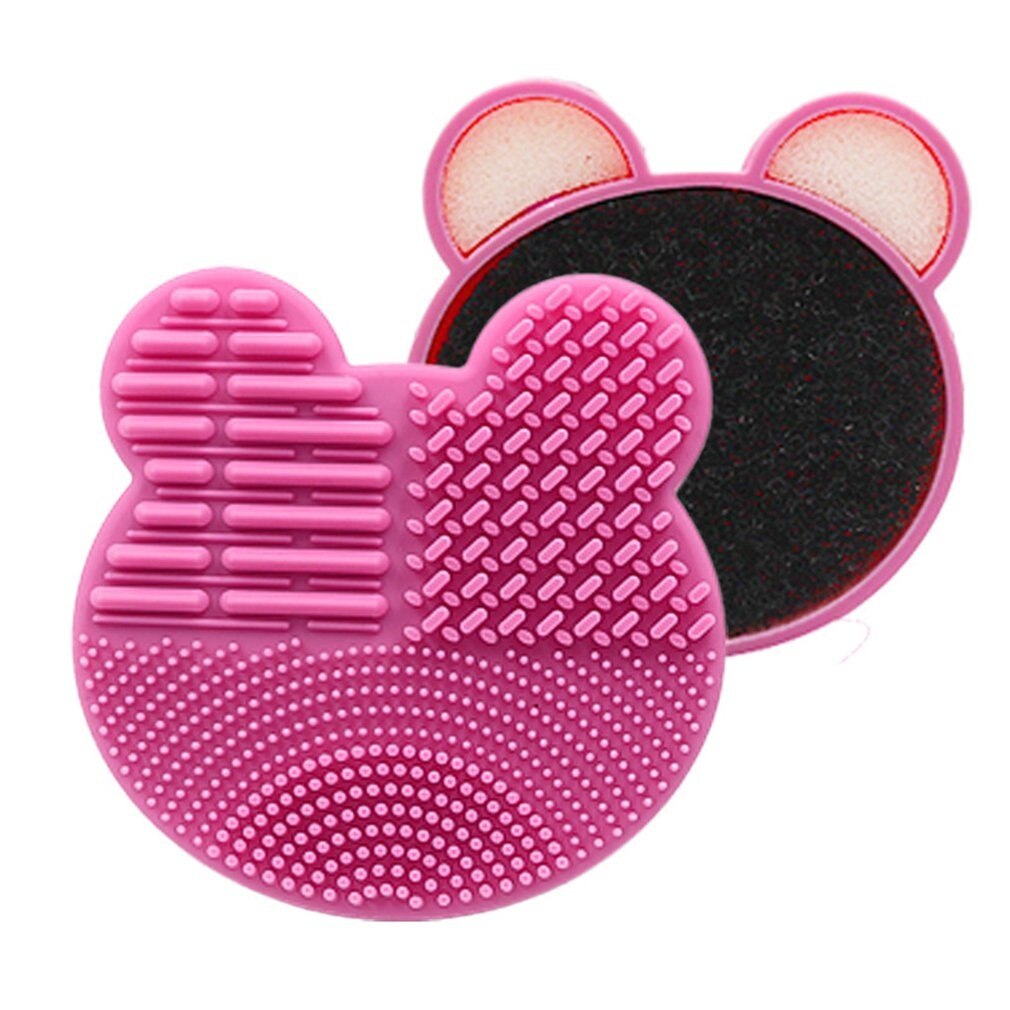 Lovely Brush Cleaner Washing Brush Pad Cleaning Mat Makeup Brush Cleaner: red