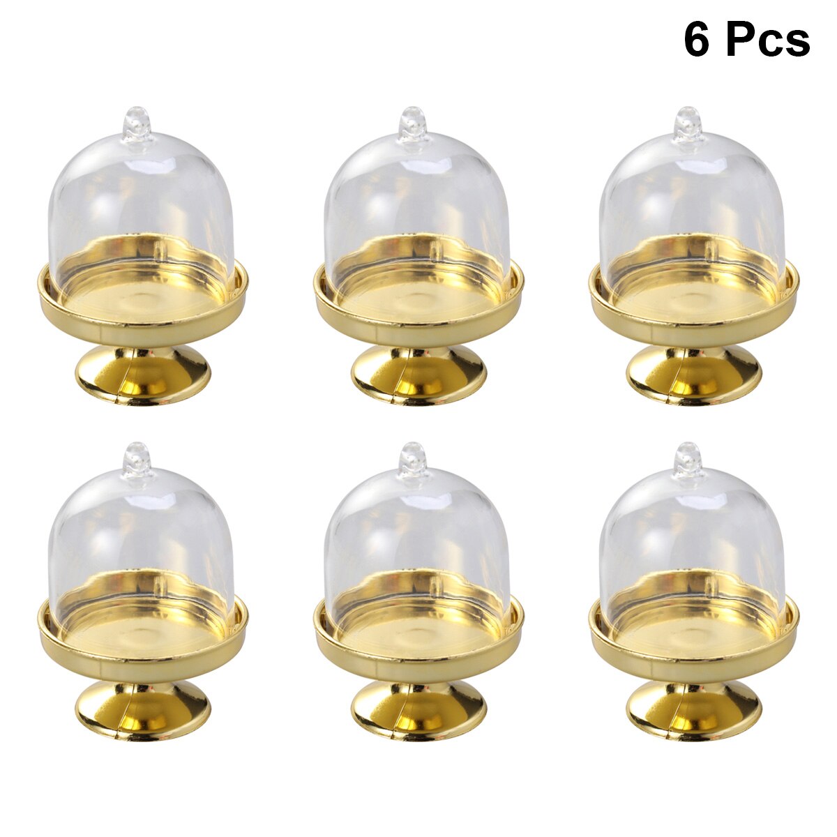 Transparent Plastic Tray Candy Box For DIY Wedding Candy Box Baby Shower Birthday Guests Box Clear Candy Box Party Supplies: 6pcs Golden