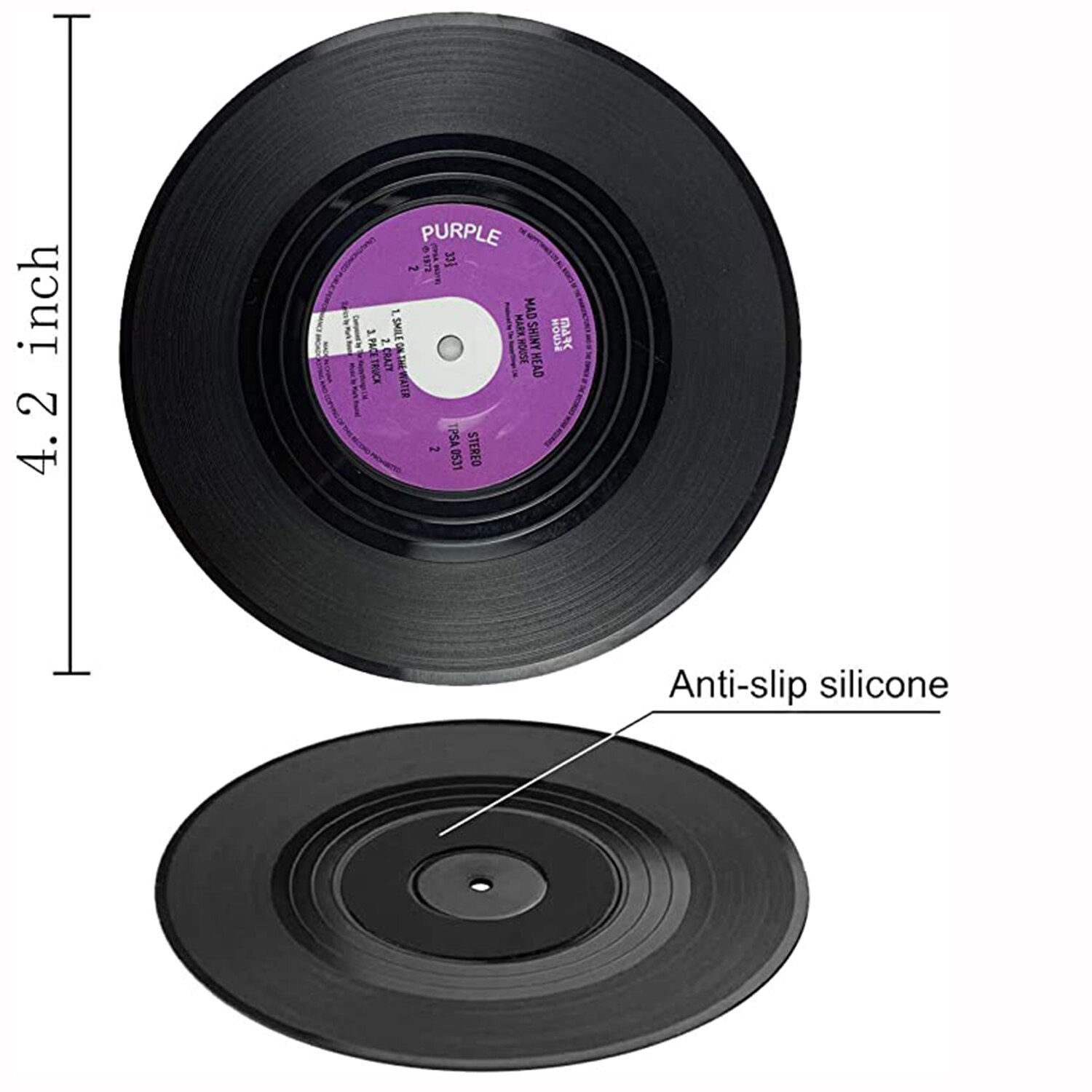 6 Pcs Retro Onderzetters Vinyl Cd Fun Drinken Koffie Onderzetters Speler Houder Desktop Bescherming Hittebestendige Anti-Slip Mat home Decor onderzetters onderzetter coaster coasters marmer onderzetter bekerhouder kers
