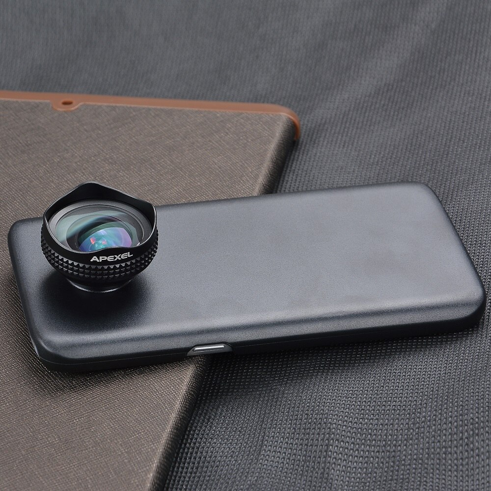 Apexel-lente gran angular HD de 18MM para teléfono móvil, lente de cámara, Kit de 0.6X para Samsung galaxy s8 plus S7 S6 y teléfono de 18MM