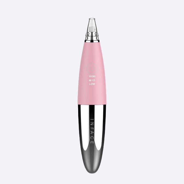 Xiaomi Inface Facial Cleansing Brush Vacuum Blackhead Remover Ultrasonic Ion Cleansing Skin Scrubber: Pink