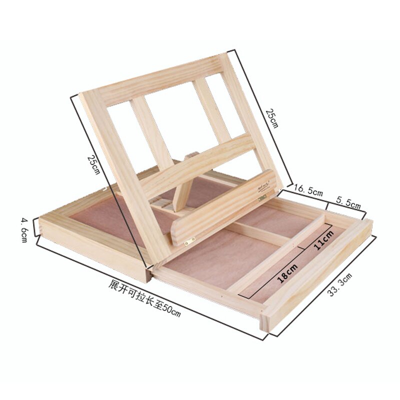 Artist Wooden Table Box Easel for Painting with Drawer Box Portable Desktop Suitcase Painting Hardware Art Supplies