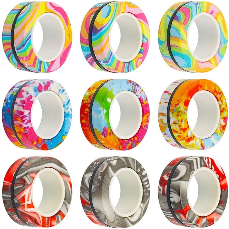 Hot 3 sztuk magnetyczne Spinne Fidget pierścień Spinner magnes zabawki typu Fidget Unzip antystresowy dla dzieci dorosłych magnetyczne pierścienie...