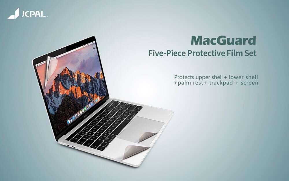 JCPAL MacGuard Complete Protective Film Set for MacBook Pro 13" with Touch Bar 5in1 Skin Full Body Protector