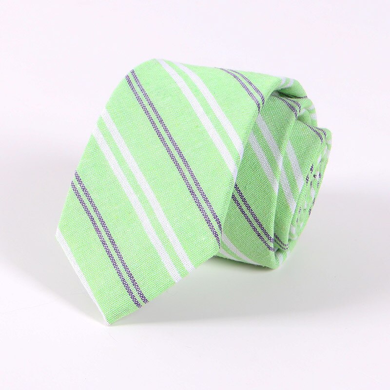 18 kleuren Mode 6.5 CM Breedte Katoen Tie Brand Gestreepte Plaid Stropdassen Voor Mannen Bruidegom Dassen Party Zakelijke Accessoires stropdas: CT023 B green