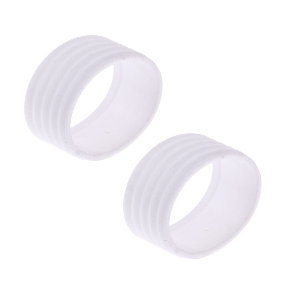 2Stck Silikon Badminton quetschen Tennis Schläger Griff Griff Fix Ring Beschützer Band über: Weiß