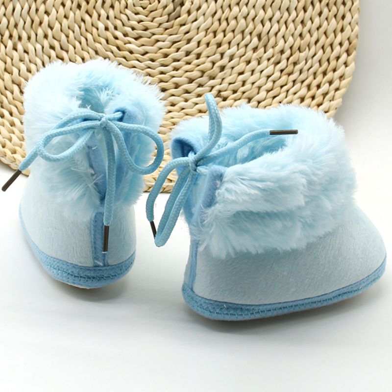Bebê inverno quente botas infantis da criança da menina do bebê com borboleta-nó anti-deslizamento veludo quente macio sola berço sapatos