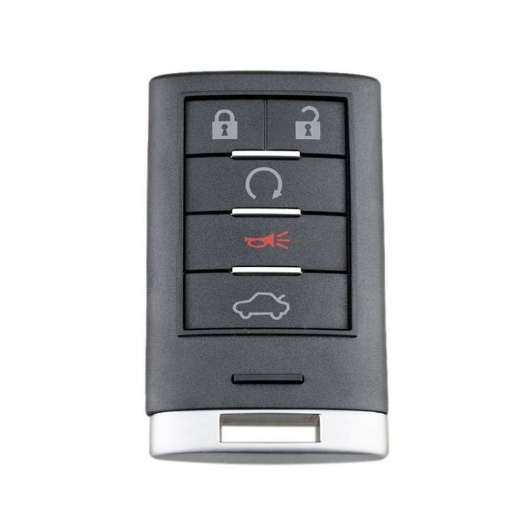 Auto Autosleutel Shell Case Vervanging 5 Knoppen Auto Afstandsbediening Sleutel Shell met Kleine Sleutel Fit voor Cadillac ATS SRX STS CTS DTS