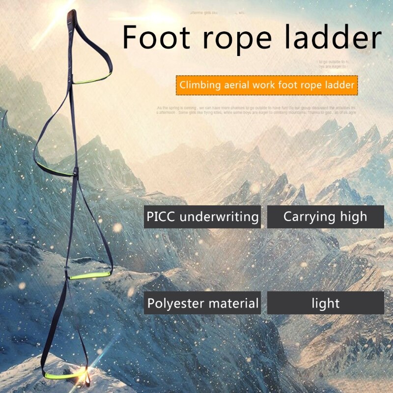 4-step Rope Ladder Strong Polyester Webbing Ladder Swing With Carabiner For Outdoor Rescue Work School Escape