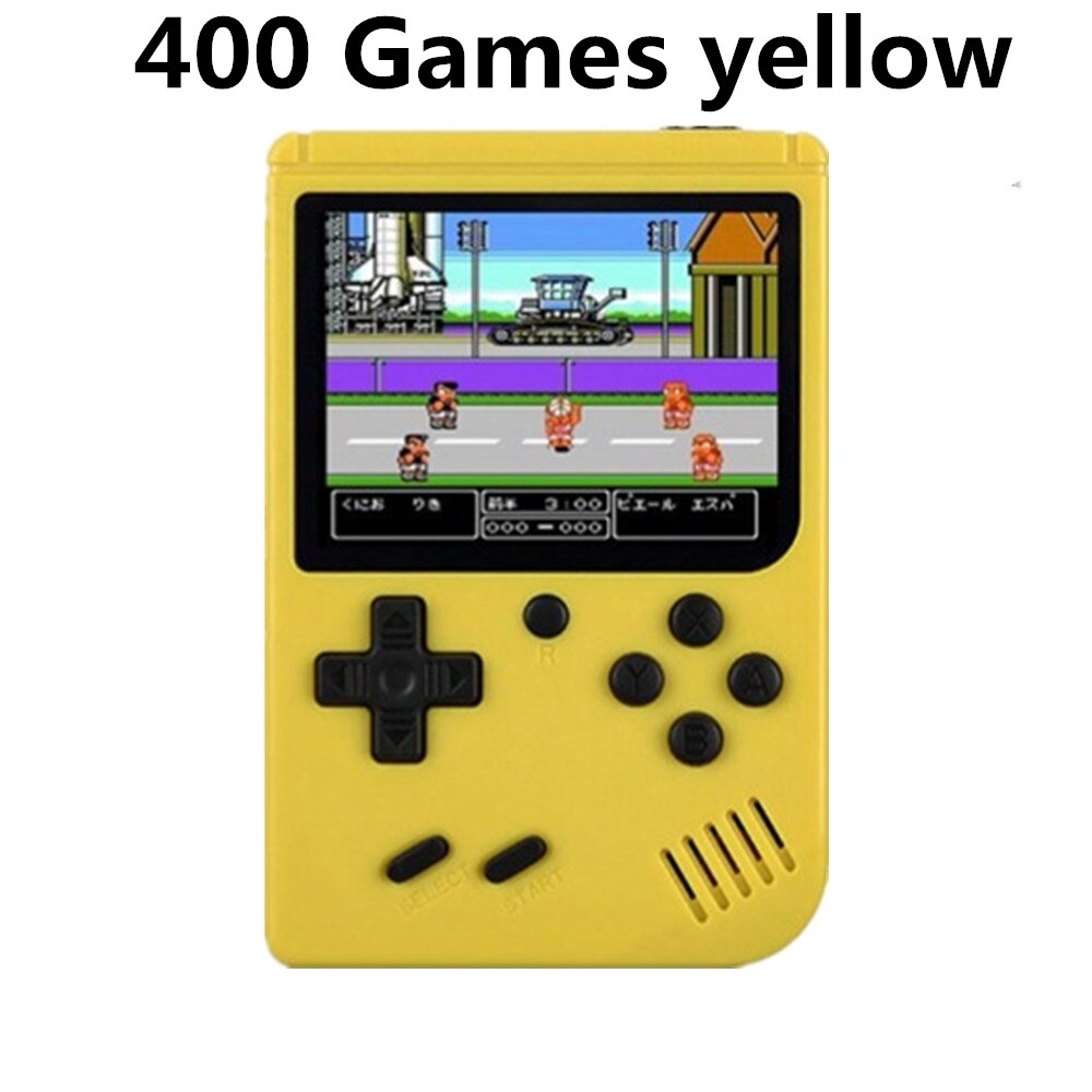 2021 nuovi giochi 500 In 1 MINI Console Video portatile retrò giocatori di giochi portatili ragazzo 8 Bit schermo LCD a colori da 3.0 pollici Gameboy: 400 yellow