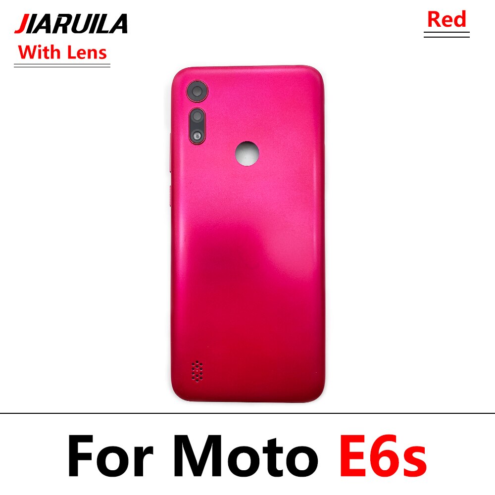 Back Battery Cover Rear Cover Glass Housing Case For Motorola Moto E6 Plus E6S G 5G E7 Power G20 G50 G60 With Glue Adhesive: E6S Red