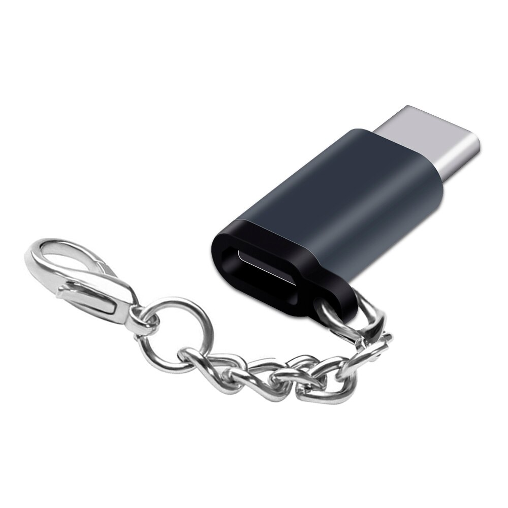 USB-C para chaveiro conversor micro usb, chaveiro com conector para xiaomi redmi note 7 pro 8 huawei p20 lite p30 mate adaptador tipo c, 20: Grey